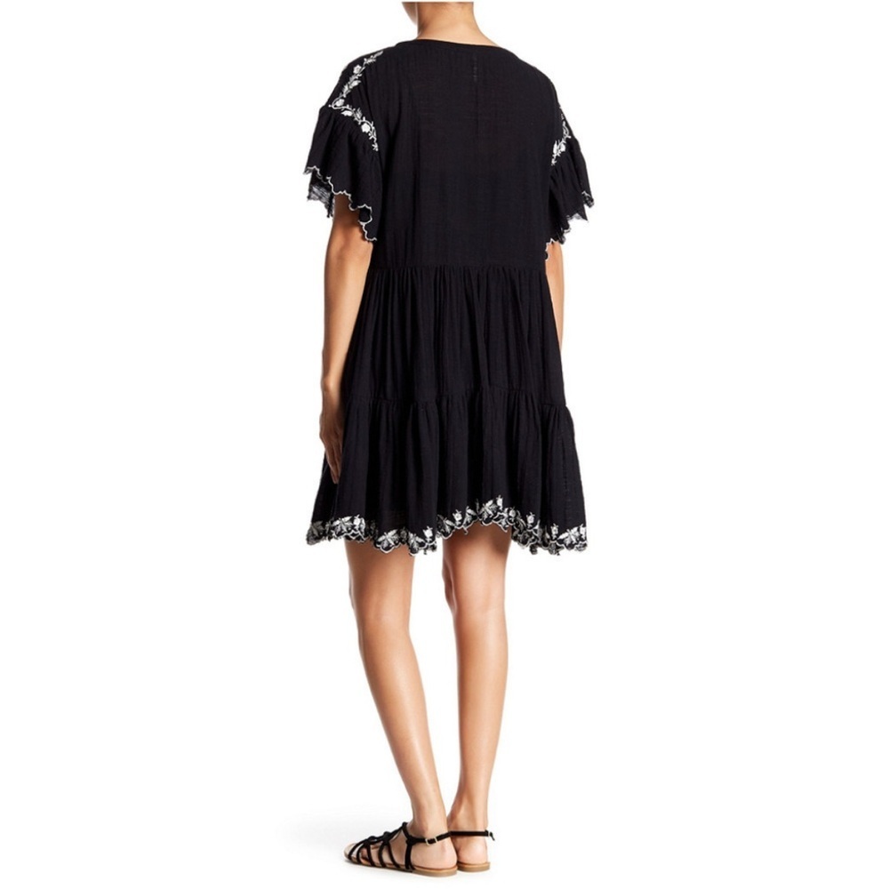 Free People Black Mini Dress with White Trim detailing - Picture 6 of 9